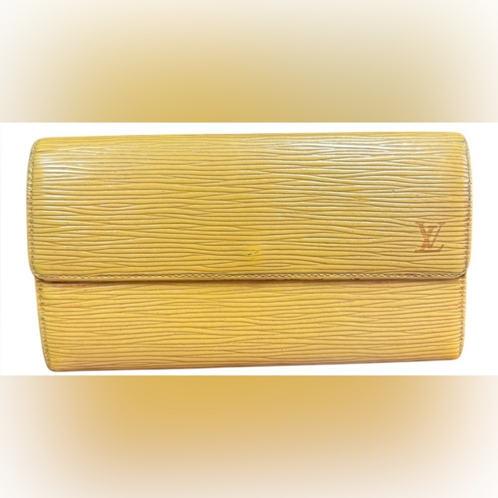 LV Epi Yellow Purple Long Wallet